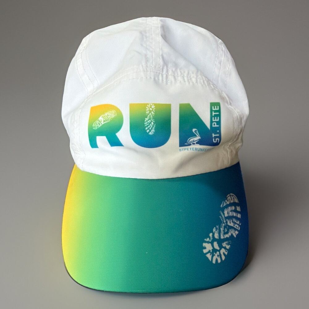 Headsweats 5 Panel White One Size St. Pete Run Fest Performance Running Hat